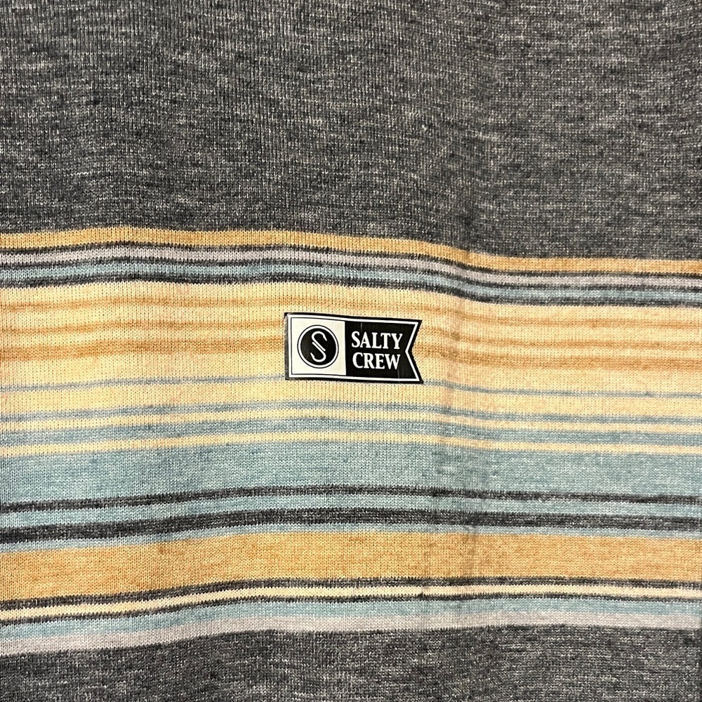 Salty Crew Blue and Tan Striped Hoodie - Picture 5 of 9